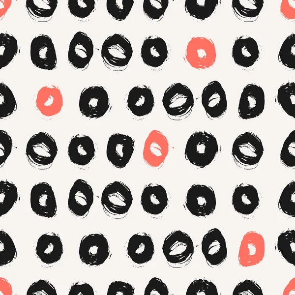 Hand Drawn Circles Seamless Pattern — Stock Vector