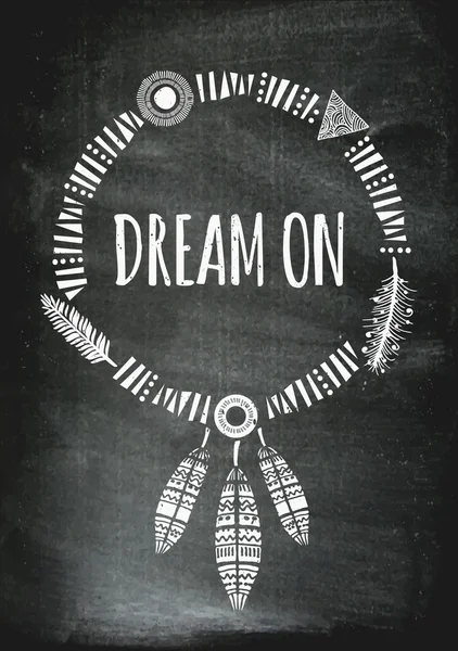 Conception d'affiche Indian dream catcher — Image vectorielle