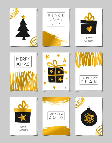 Christmas Greeting Cards Set — Stock Vector