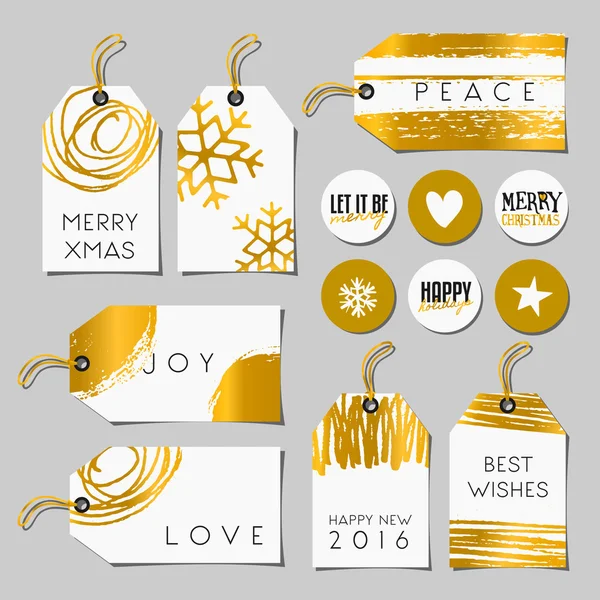 Kerstcadeau tags ingesteld — Stockvector