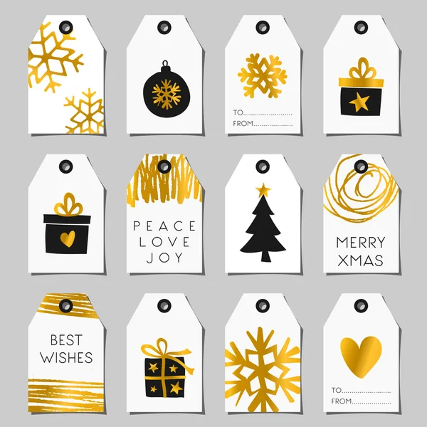 Kerstcadeau tags ingesteld — Stockvector