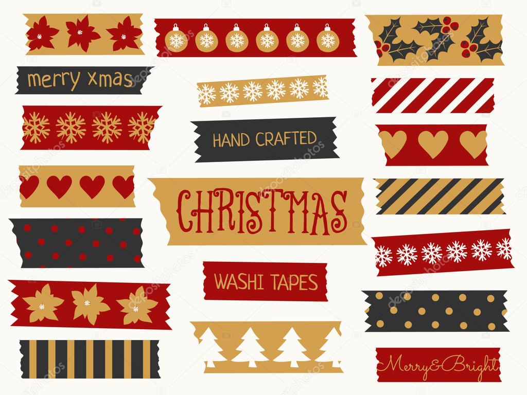 Christmas Washi Tape Collection — Stock Vector © ivaleks #90104980
