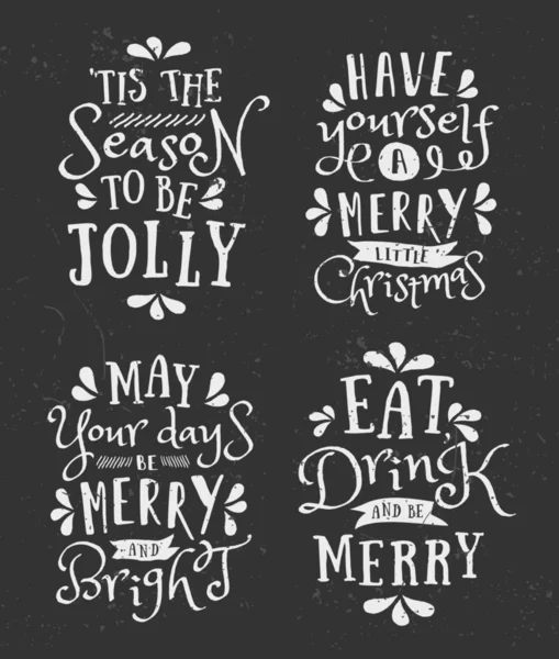 Christmas Typographic Designs Collection — Stock Vector