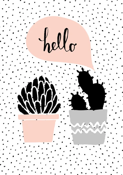 Tarjeta de San Valentín con cactus — Vector de stock