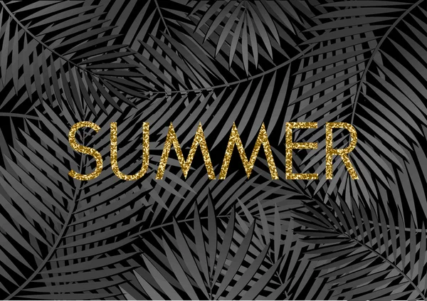 Gold Summer Poster Design — 스톡 벡터