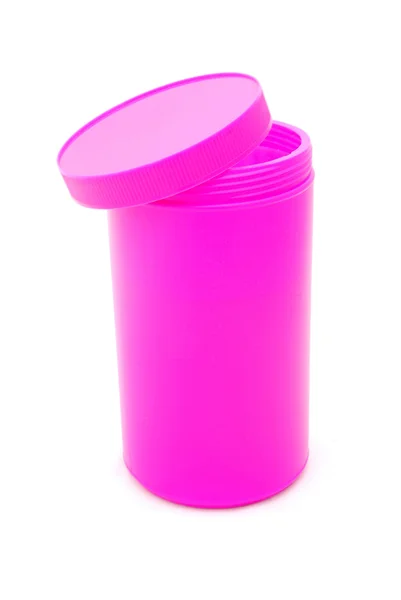 Roze plastic doos — Stockfoto