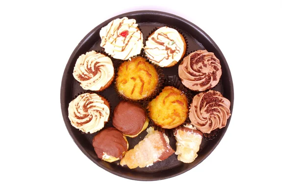 Nybakade diverse cupcakes — Stockfoto