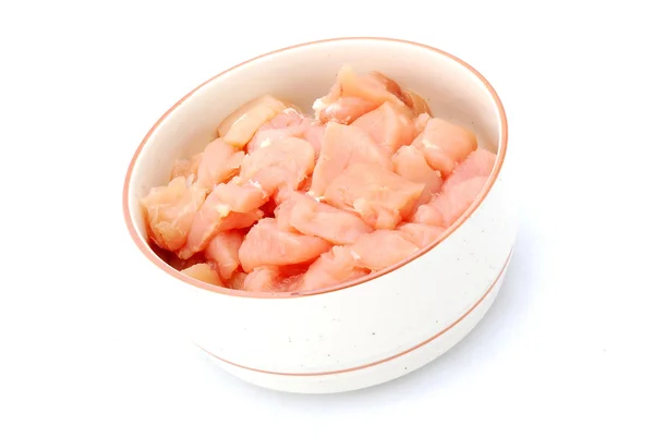 Raw chicken fillet in bowl — Stock Photo, Image
