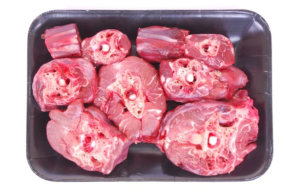 Tablett mit Straußenhals-Fleisch. — Stockfoto