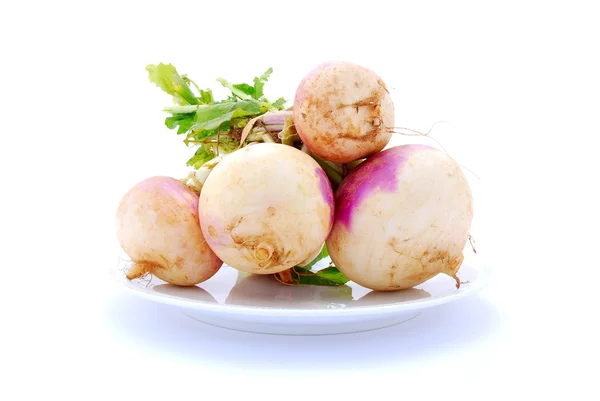 A freshly harvested healthy bunch of organic turnips — Stock Photo, Image