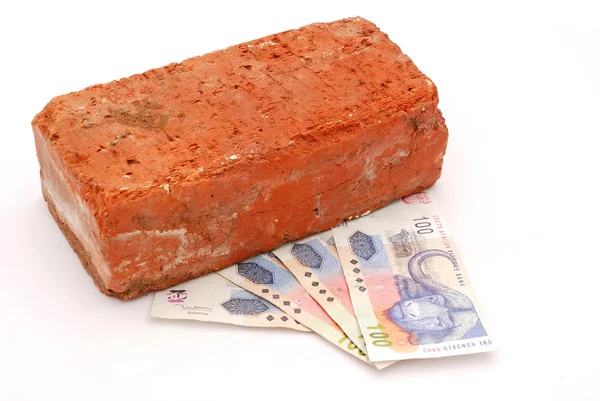 A red brick with four notes — Stock Photo, Image