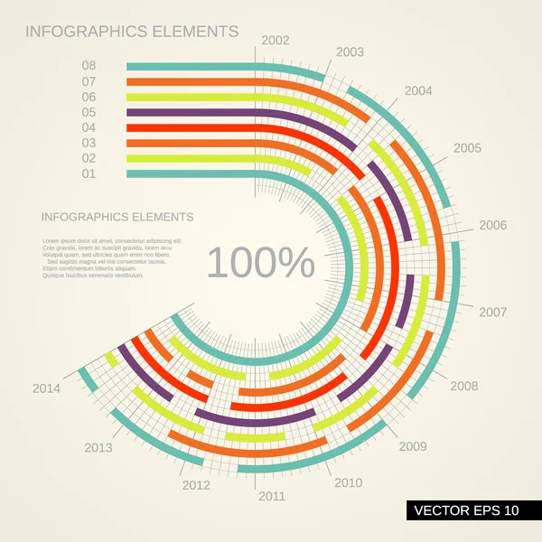 Infographic tasarım şablonu. Zaman çizgisi. Modern tarz.
