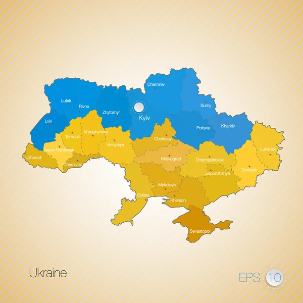 Karta och flagga Ukraina. — Stock vektor