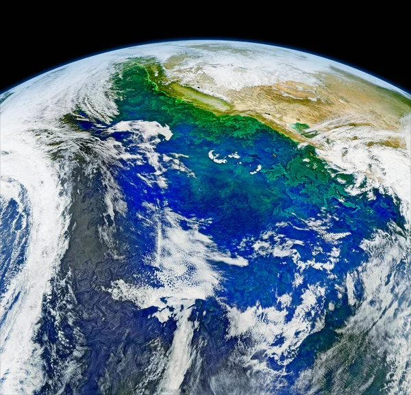 Műholdas Kép Földről Háttér Sablon Elemei Ennek Képnek Által Nyújtott — Stock Fotó