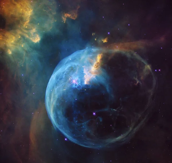 허블의 Hubble Image Bubble Nebula Ngc 7635 거품이 엄청나게 뜨겁고 — 스톡 사진