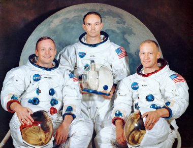  ARMSTRONG, NEIL-A, COMMMANDER; COLINS, MICHAEL, MODULE PILOT; ALDRIN 