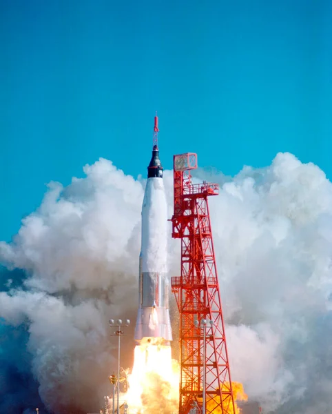 Launch Friendship Astronaut John Glenn Background Template Elements Image Furnished — стоковое фото