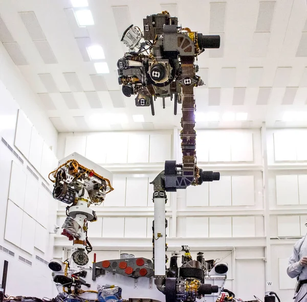 Rover Laboratório Ciência Marte Nasa Curiosity Foi Levado Durante Testes — Fotografia de Stock