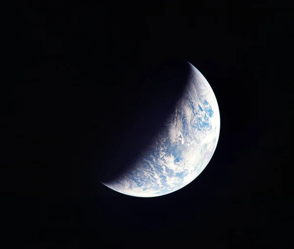 Vista Tierra Vista Desde Nave Espacial Apolo Plantilla Fondo Elementos — Foto de Stock