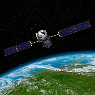 Yörüngedeki Karbon Gözlemevi sanatçılar konsepti. Bu görüntünün unsurları Nasa tarafından desteklenmektedir