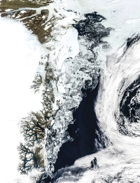 Vista Das Águas Ártico Das Terras Extremo Norte Que Rodeiam — Fotografia de Stock