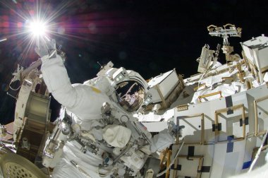 NASA astronotları uzayda - arka plan şablonu - Nasa tarafından desteklenen bu resmin elementleri