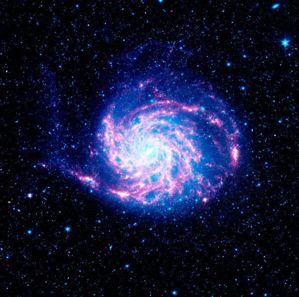 Pinwheel Galaxis Kusza Karjai Más Néven Messier 101 Háttér Sablon — Stock Fotó