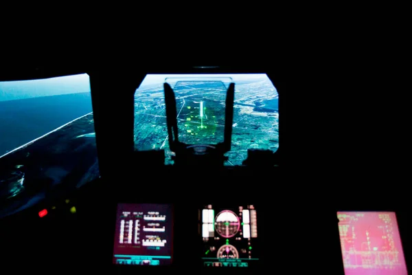 Abordagem Pouso Para Centro Espacial Kennedy Vista Uma Exibição Heads — Fotografia de Stock