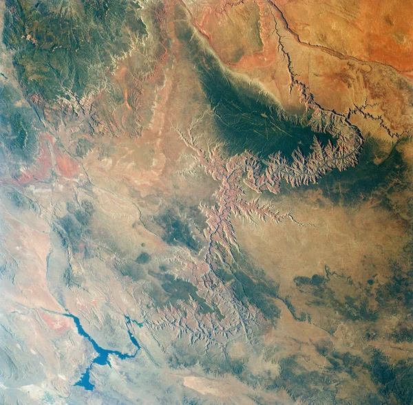 Skylab Föld Kilátás Grand Canyon Lake Mead Kaibab Háttér Sablon — Stock Fotó