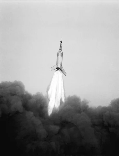 Запуск Lj6 Little Joe Жовтня 1959 Року Острові Воллопс Background — стокове фото