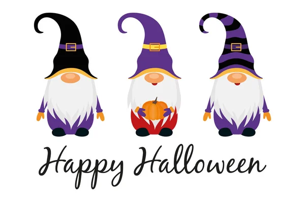 Gelukkige Halloween Wenskaart Vector Illustratie — Stockvector