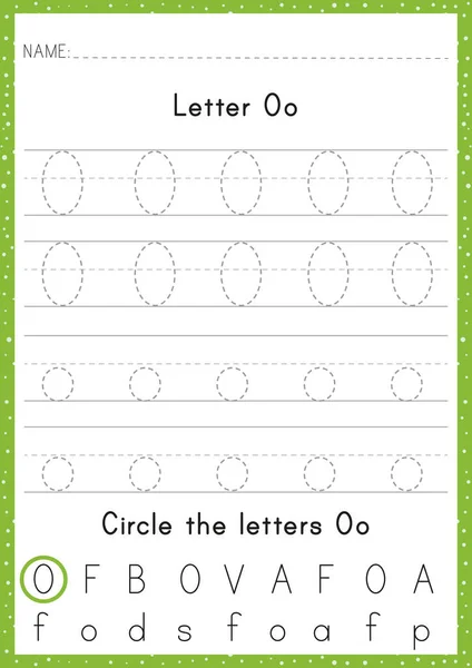 アルファベットのトレースワークシート 幼児のためのアルファベット活動と幼稚園A 子供のための英語活動 A4用紙準備 Print — ストックベクタ
