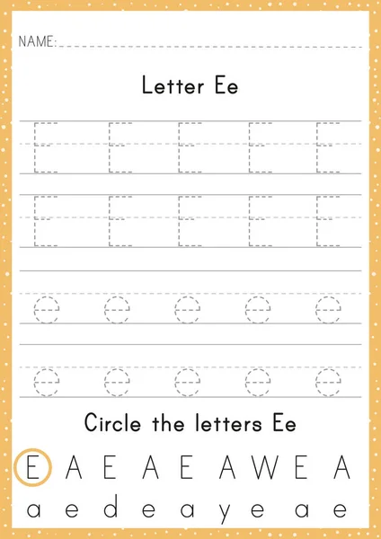 字母追踪工作表 学龄前儿童和幼儿园儿童的字母活动A English活动 A4准备印刷的纸张 — 图库矢量图片#