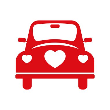 Valentine car, truck, Valentines Day, silhouette vector