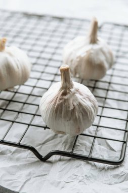 Sarımsak ampulleri metal soğutucu rafına yerleştirilir..