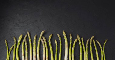 Taze yeşil kuşkonmaz mızrakları siyah desenli sırt grubunda