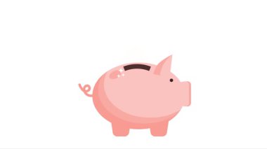 Pembe domuz kumbarası ve dolar parası tasarruf, bütçe, finansal planlama ve yatırımı temsil ediyor.