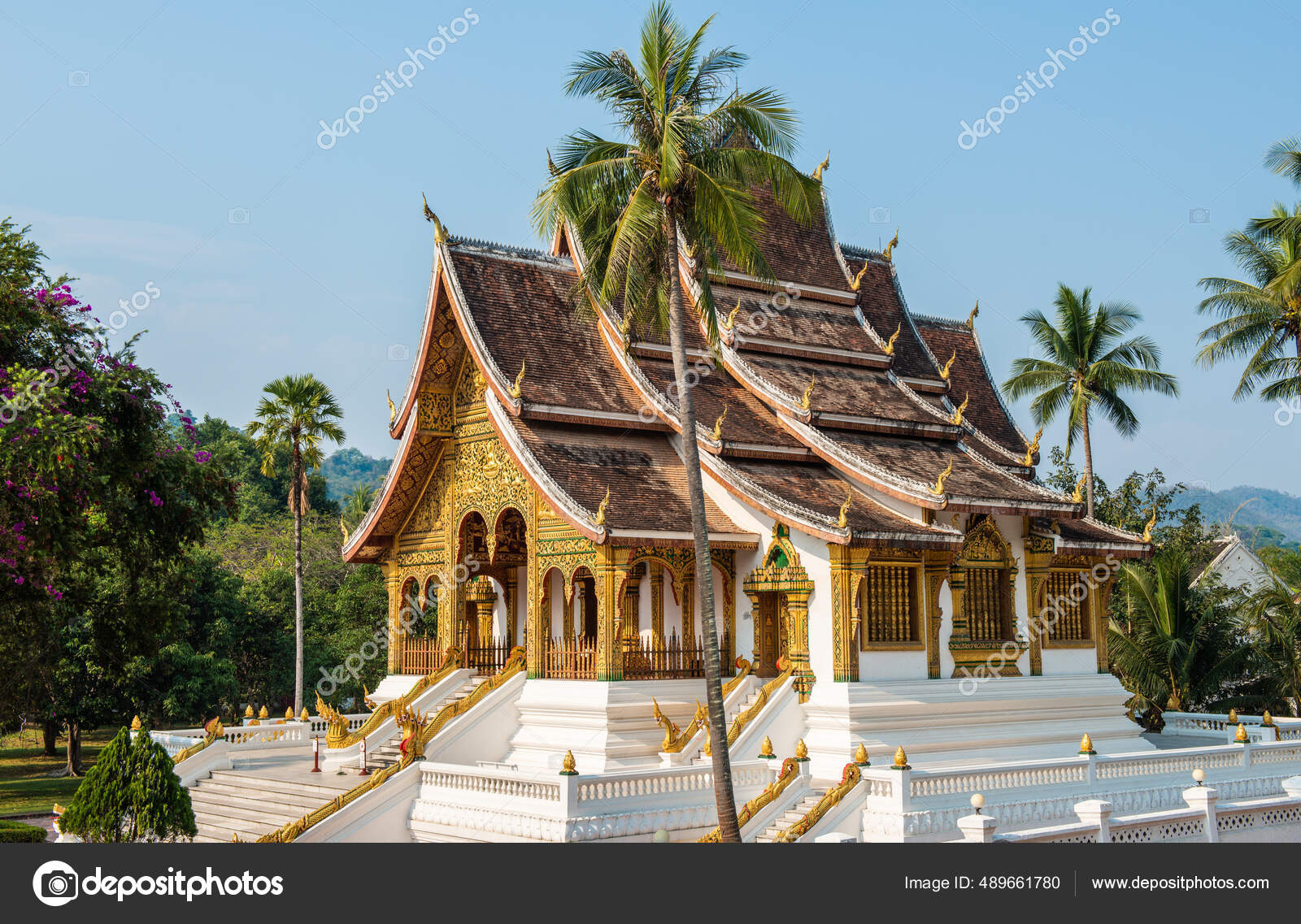 Iconic Buddhist Temple Royal Palace Luang Prabang Unesco World Heritage ...