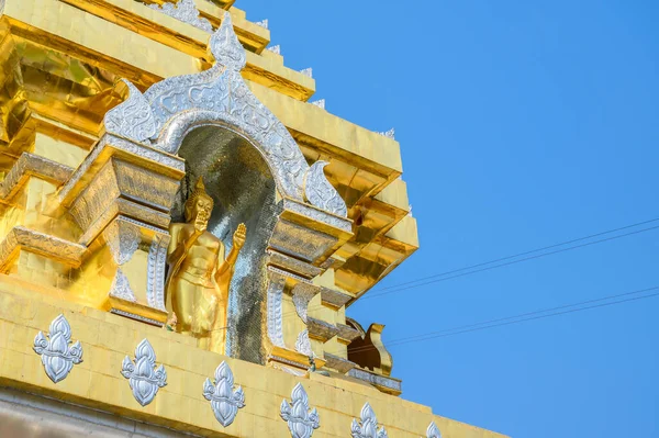 Bella Pagoda Dorata Wat Phra Quel Tempio Doi Saket Tempio — Foto Stock