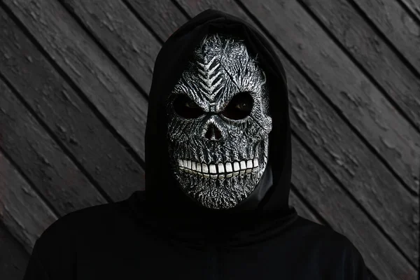 Halloween Holiday Concept Death Carnival Costume Scary Death Portrait Death — Stock Photo, Image