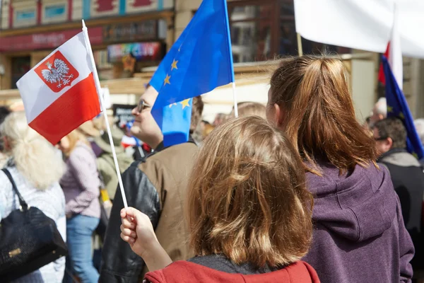 Wroclaw bölgesindeki protesto demokrasi savunma destekçileri Komitesi — Stok fotoğraf