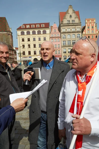 Comissão para a Defesa da Democracia apoia protestos em Wroclaw — Fotografia de Stock