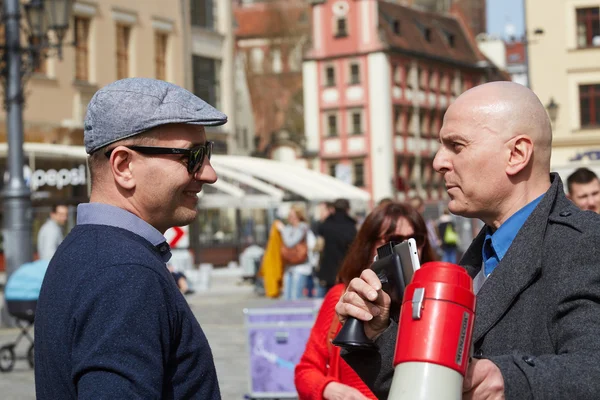 Manifestantes del Comité para la Defensa de la Democracia en Wroclaw —  Fotos de Stock