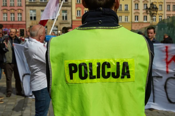 Comitato per la difesa dei sostenitori della democrazia che protestano a Breslavia — Foto Stock