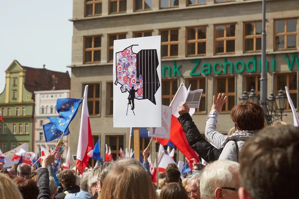 Wroclaw bölgesindeki protesto demokrasi savunma destekçileri Komitesi — Stok fotoğraf