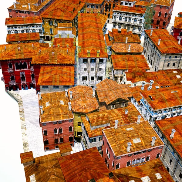 Typowe włoskie miasta, ilustracja 3d — Zdjęcie stockowe