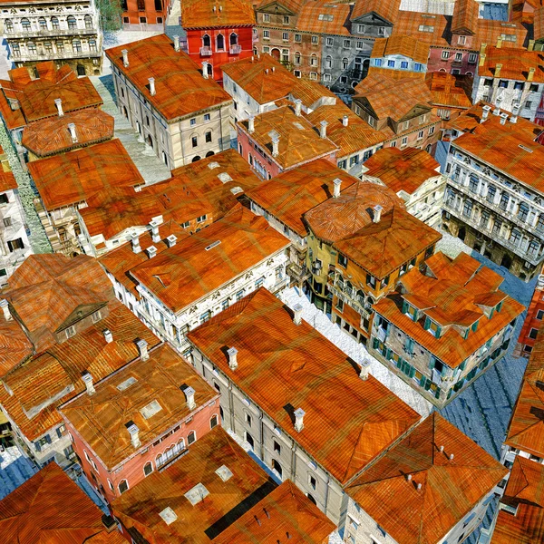 Typische Italiaanse stad, 3d illustratie — Stockfoto