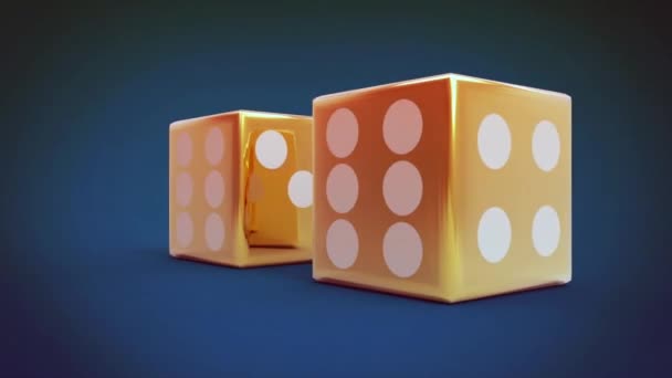 Red dice with six number in focus — Stock Video