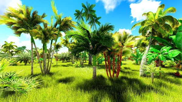 Tropical jungle 3d illustration — Stock Photo, Image