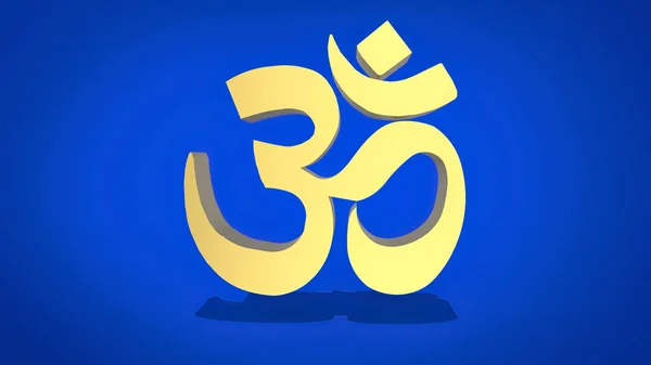 Om σύμβολο στο μπλε του ουρανού 3d απεικόνιση — Φωτογραφία Αρχείου